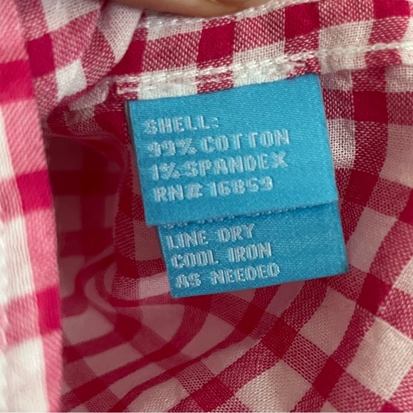 J.McLaughlin | Cotton Gingham Button Down Lois Shirt | Magenta/White | size 12 - Picture 5 of 11